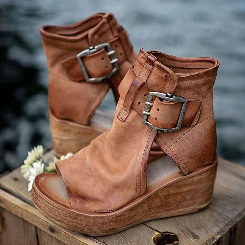 Buckle Wedge Sandal