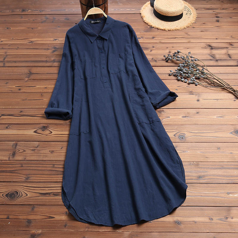Elegant Solid Color Slit Dress