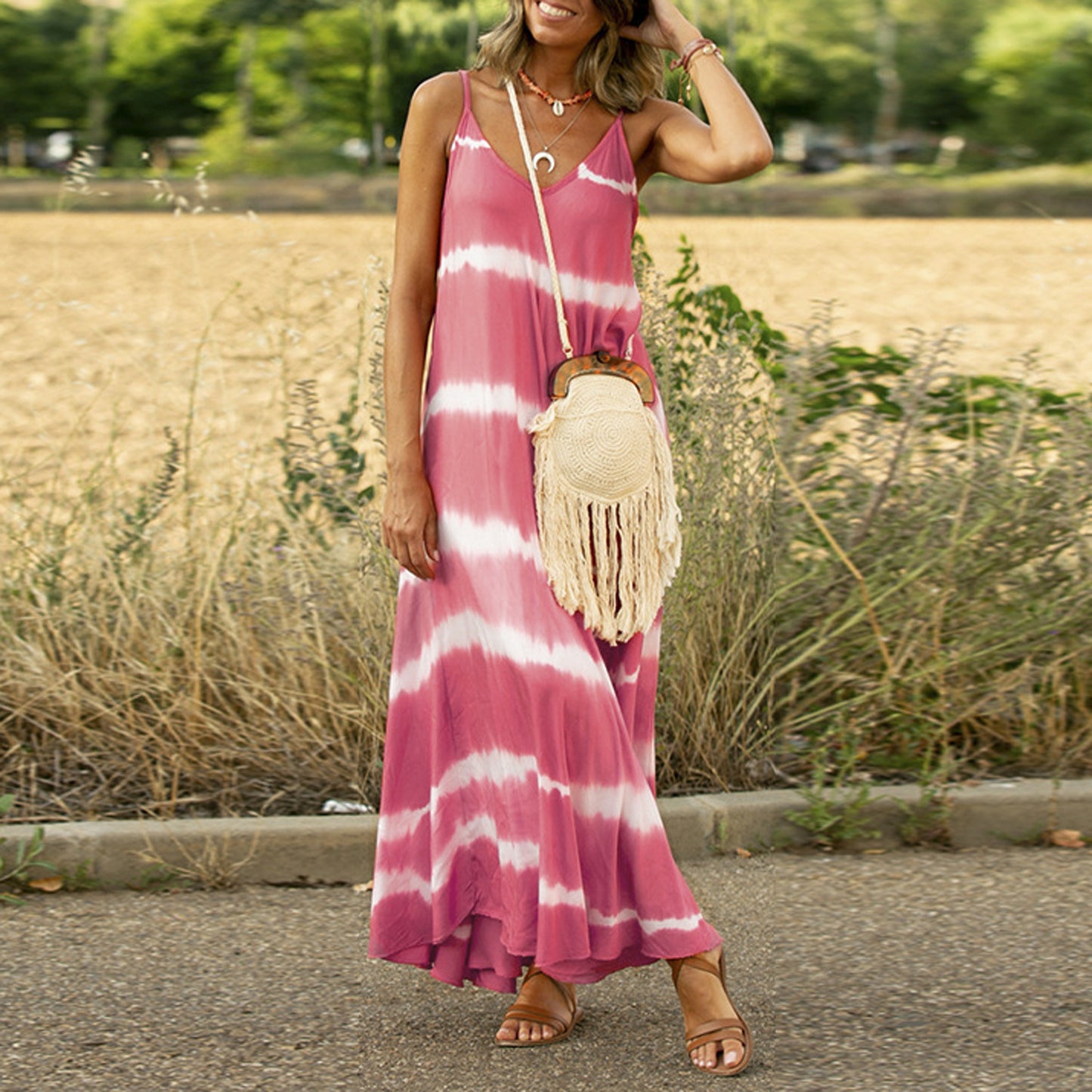 Striped Maxi Loose Dress