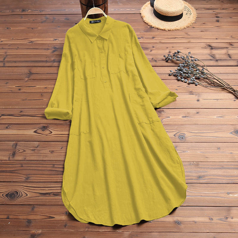 Elegant Solid Color Slit Dress