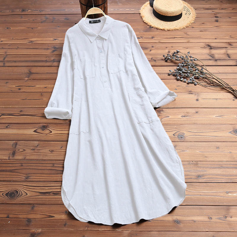 Elegant Solid Color Slit Dress