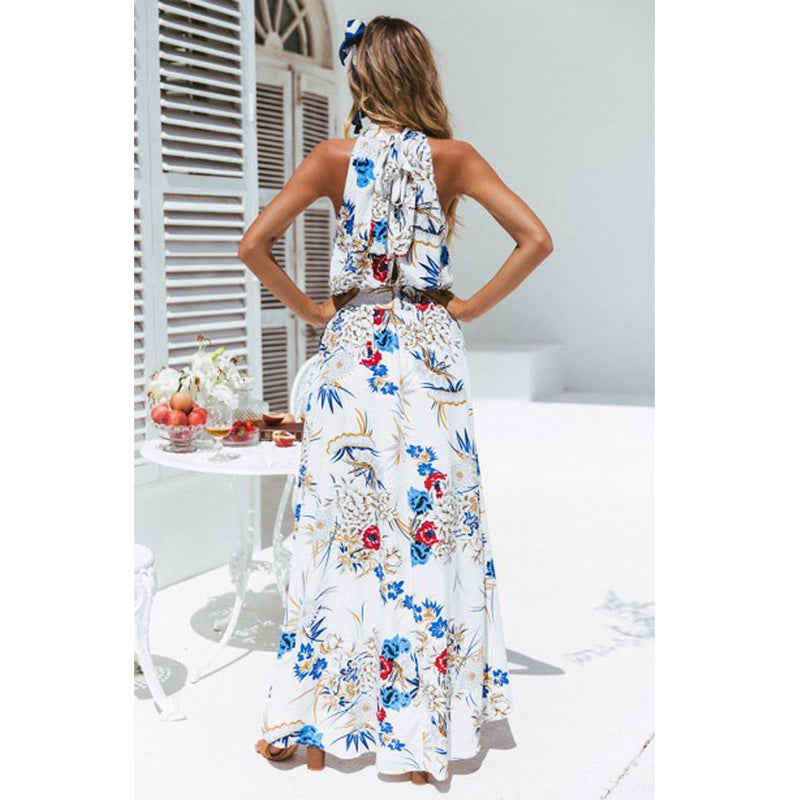 Flower Print Long Dress