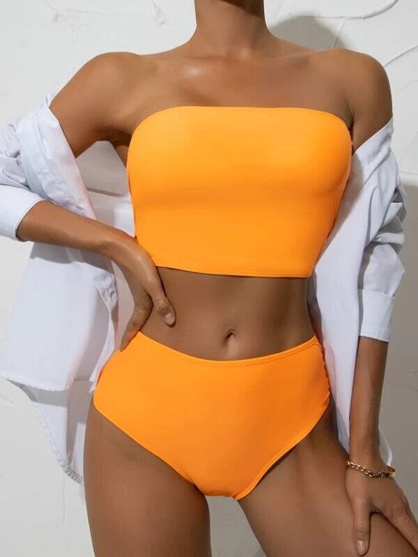 High Waisted Strapless Bikini