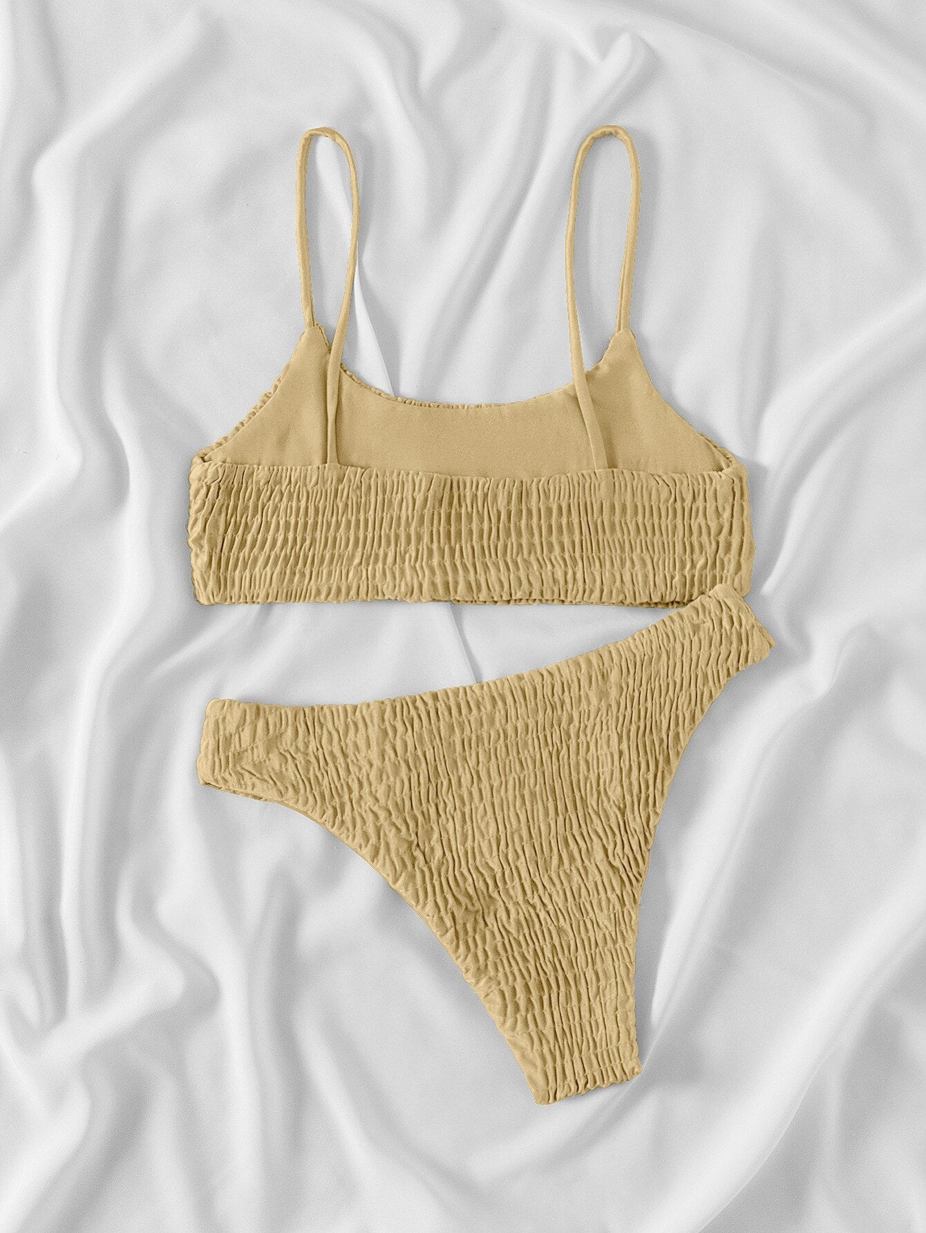 Low Waisted Scoop Neck Knitted Bikini Set