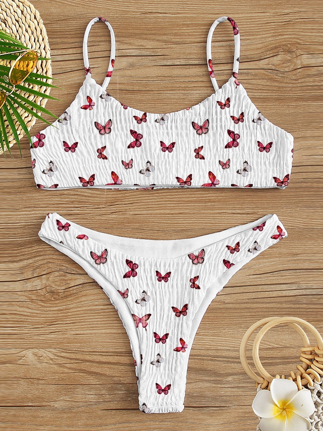 Low Waisted Scoop Neck Knitted Bikini Set