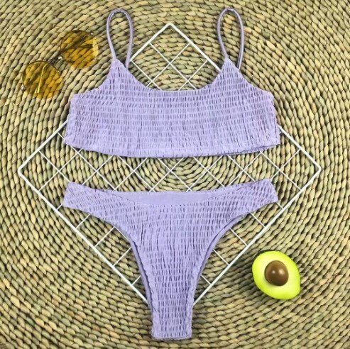 Low Waisted Scoop Neck Knitted Bikini Set
