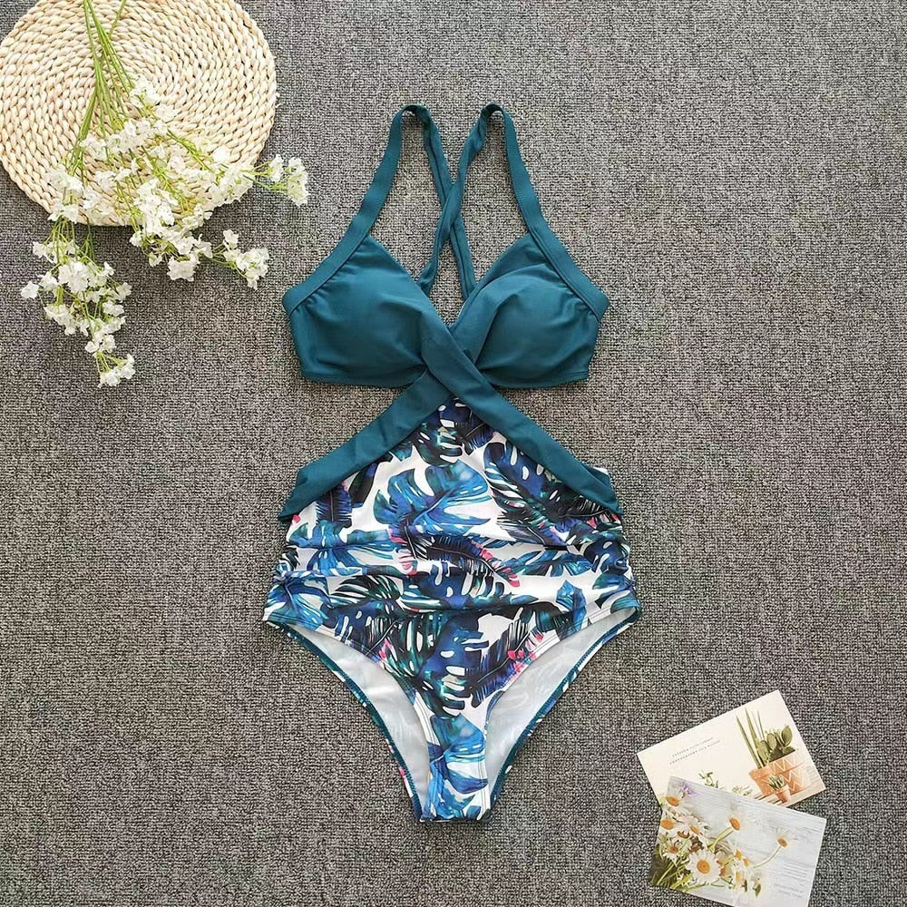 Open Back Cut Out One Piece Swimsuit