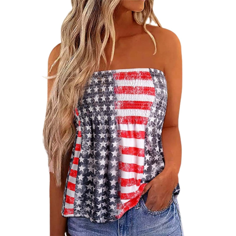 Strapless Casual Vacation Loose Blouse