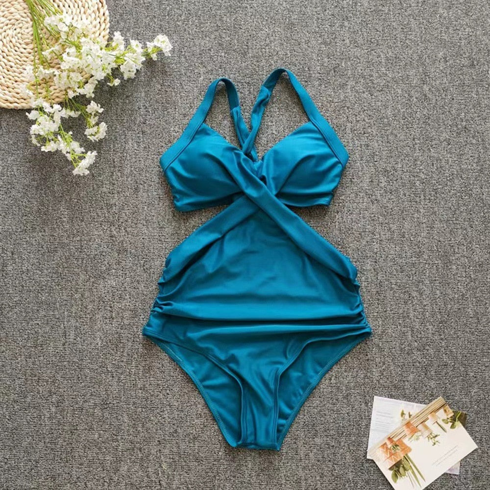 Open Back Cut Out One Piece Swimsuit