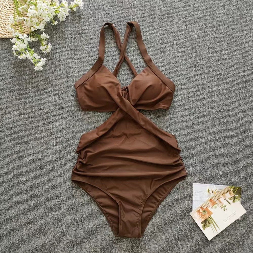 Open Back Cut Out One Piece Swimsuit