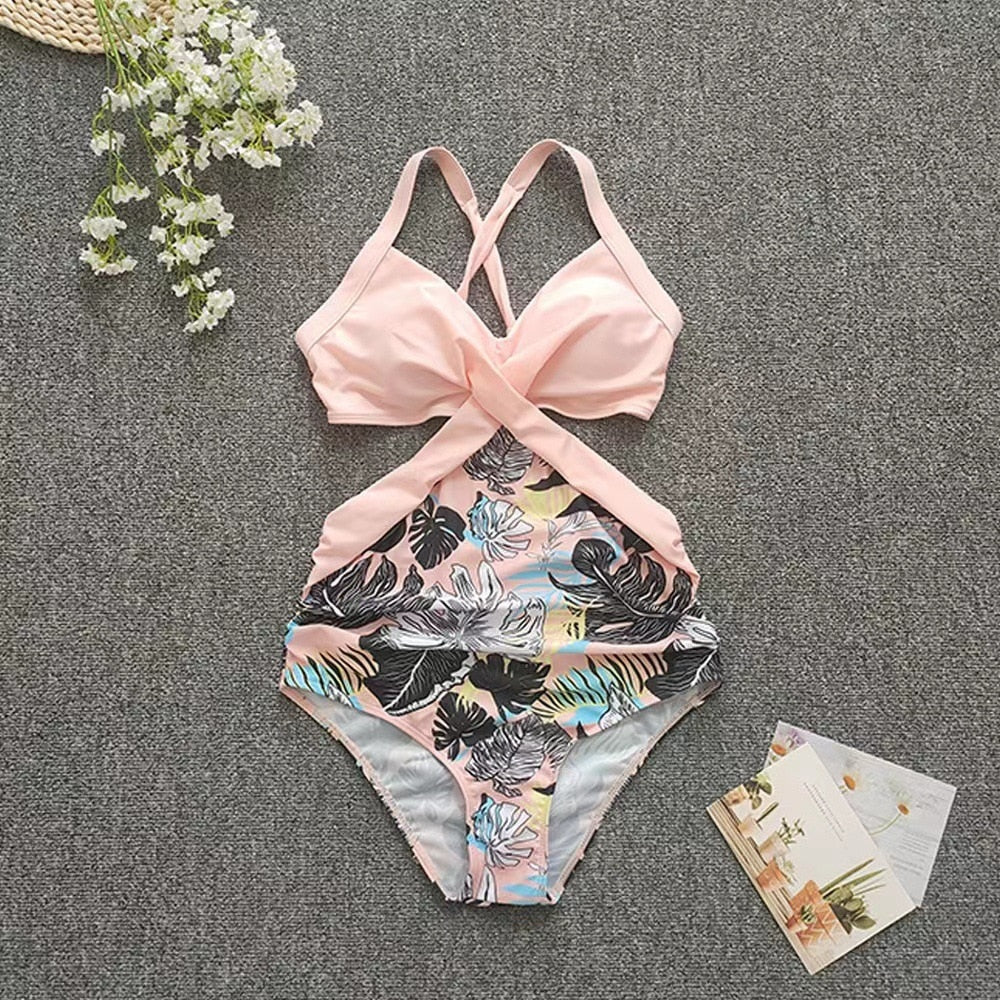 Open Back Cut Out One Piece Swimsuit