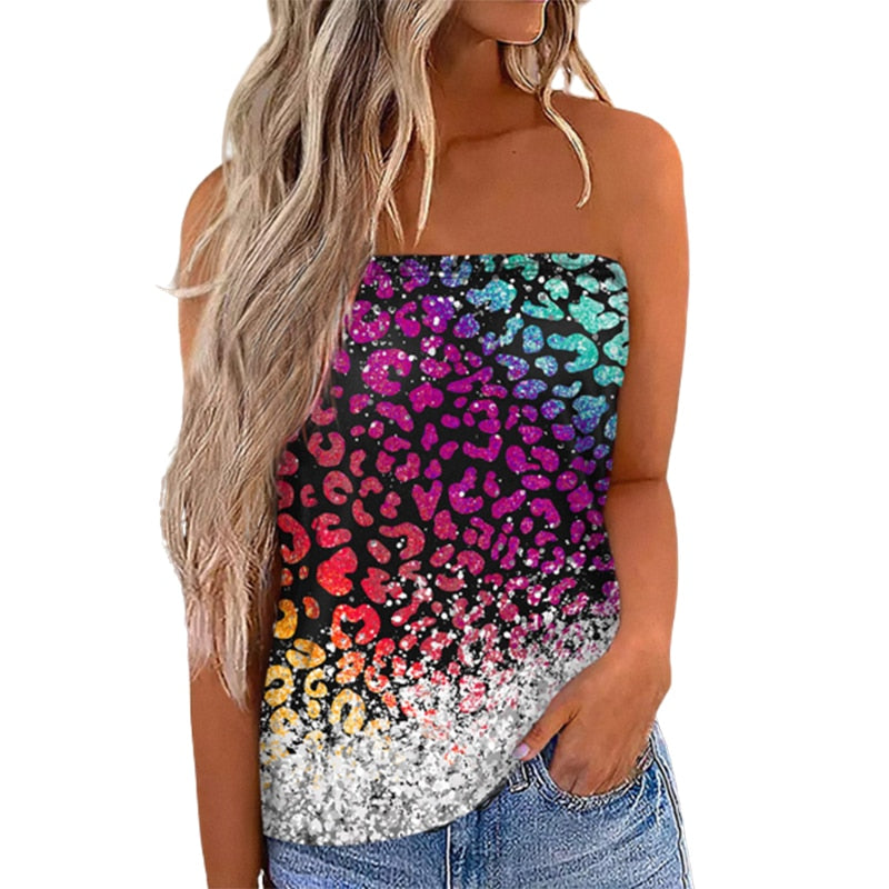 Strapless Casual Vacation Loose Blouse