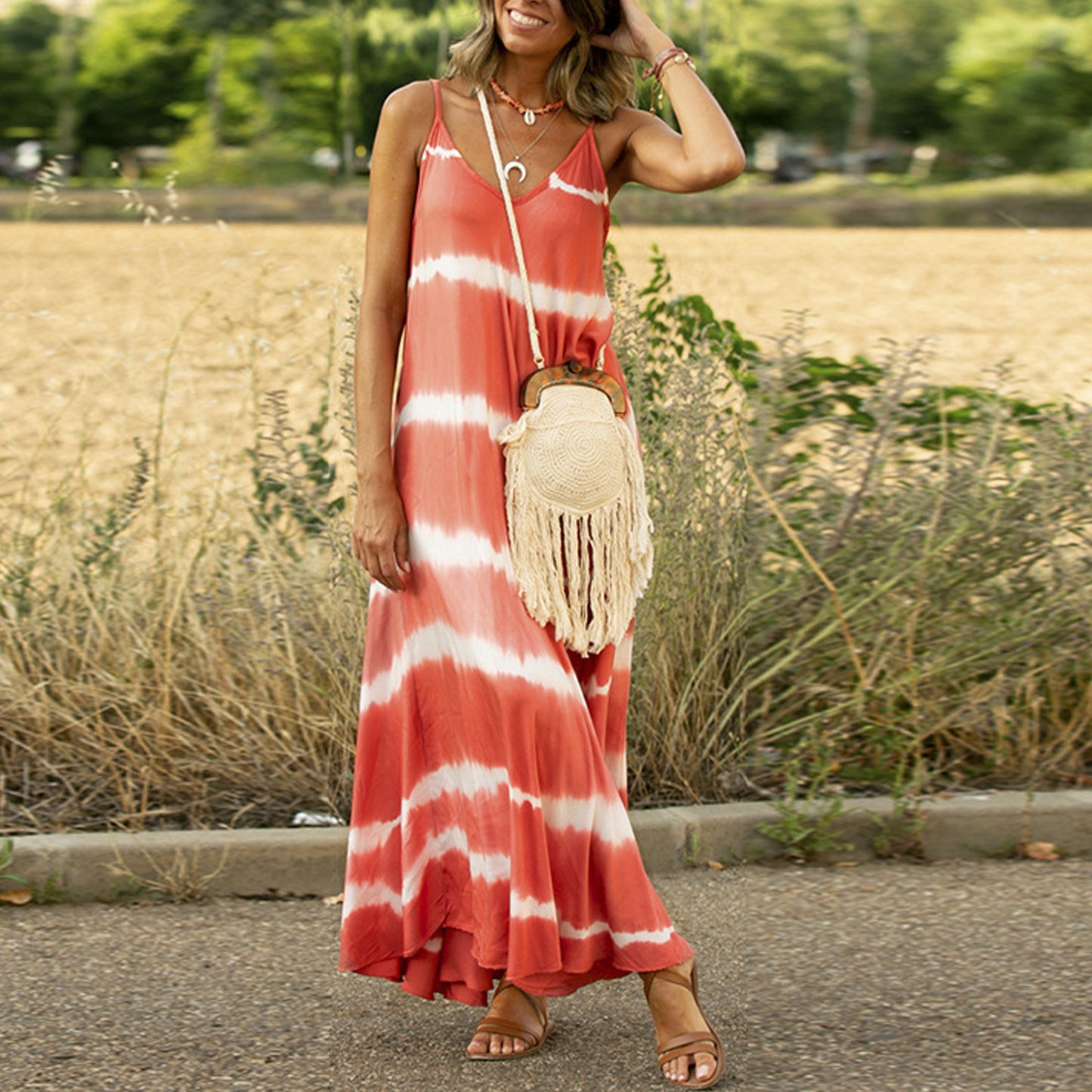 Striped Maxi Loose Dress
