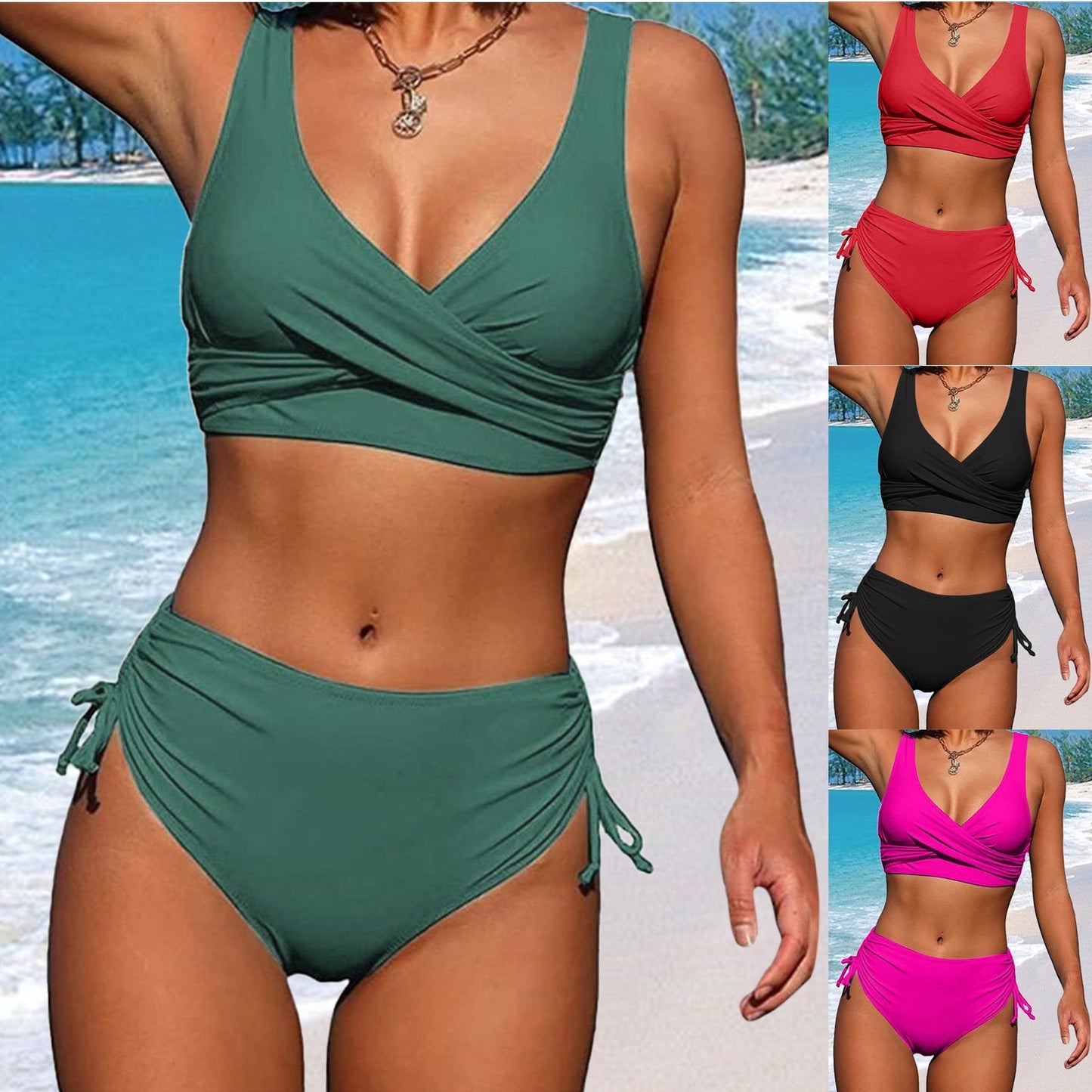 Split Twist Wrap Bikini