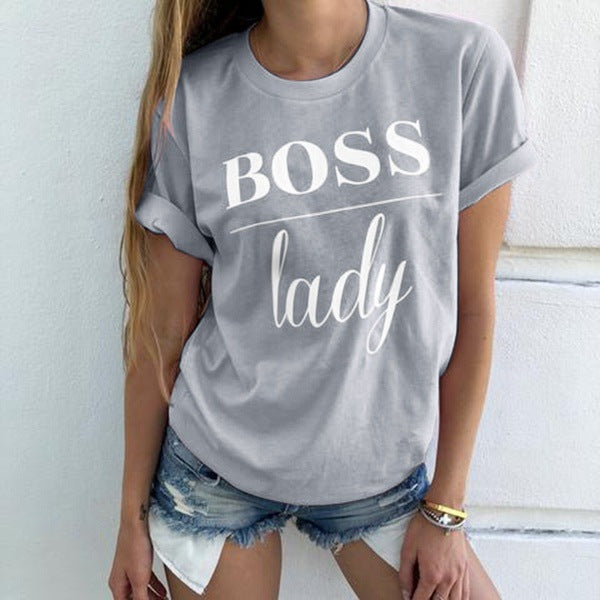 Casual Letter Printed T-shirt