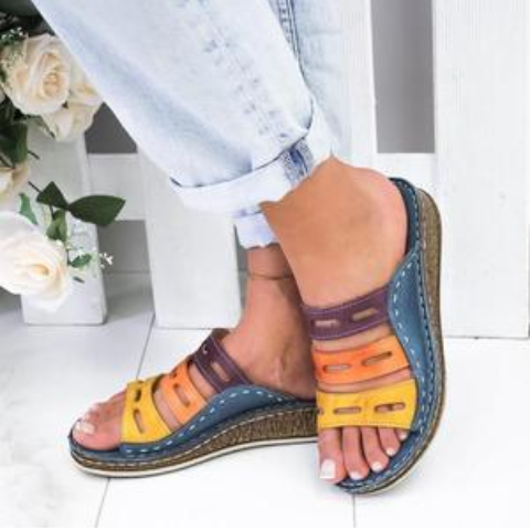 Line Color Leisure Sandals