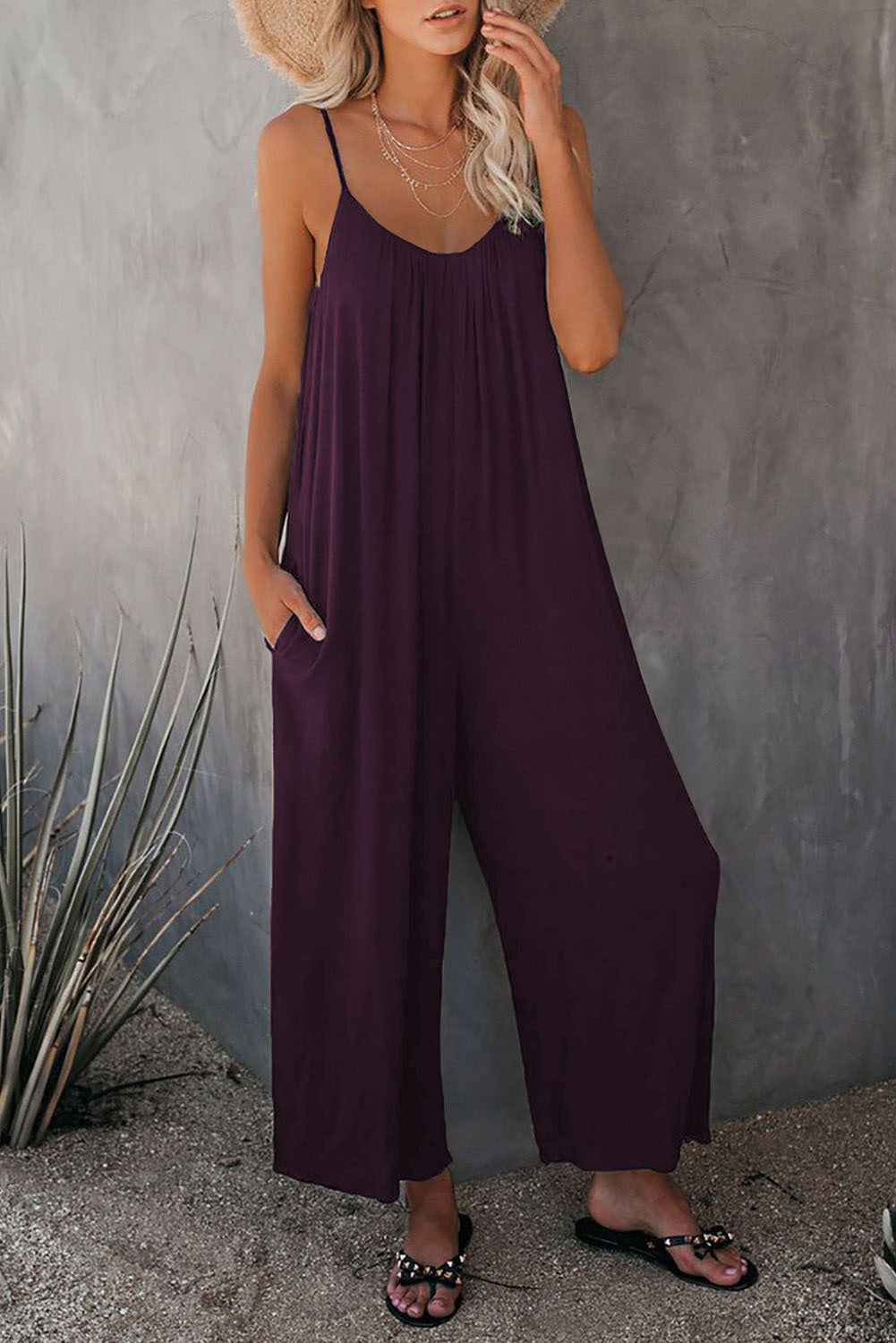 Loose Sleeve Romper Jumpsuit With Pockets