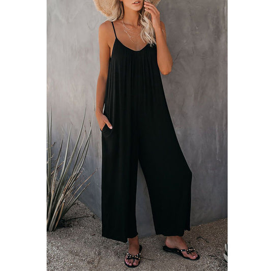 Loose Sleeve Romper Jumpsuit With Pockets