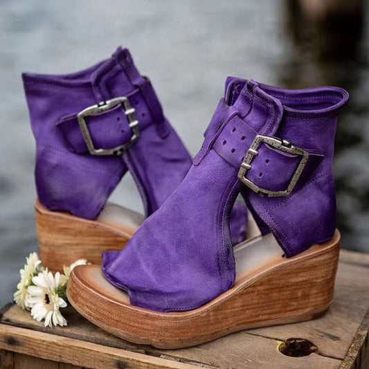 Buckle Wedge Sandal