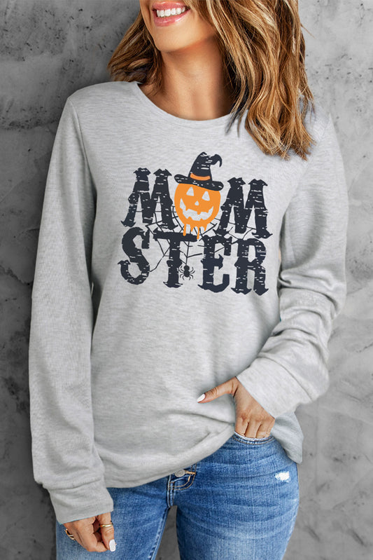 Round Neck Long Sleeve MOMSTER Graphic Sweatshirt