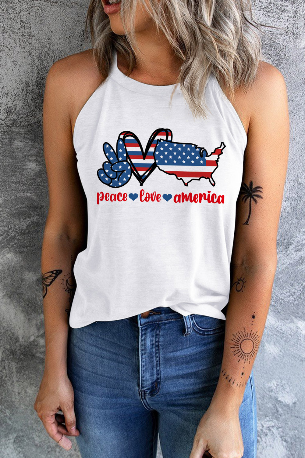 PEACE LOVE AMERICA Graphic Tank