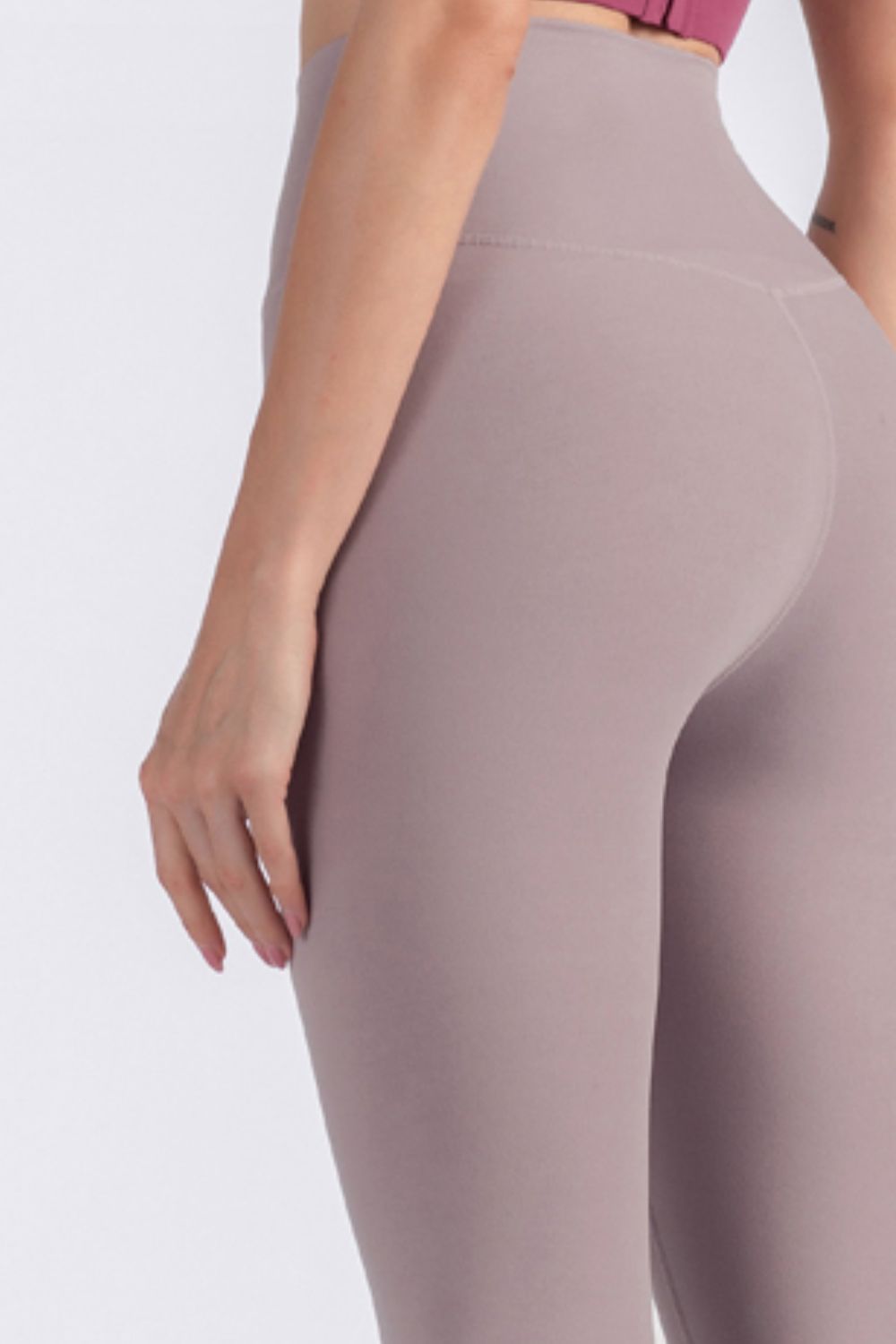 Feel Like Skin Elastic Waistband Cropped Yoga Leggings