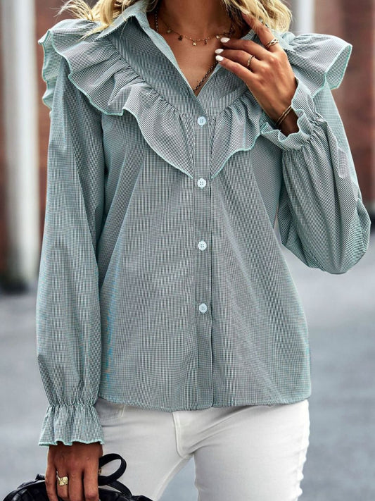 Flounce Sleeve Ruffled Shirt