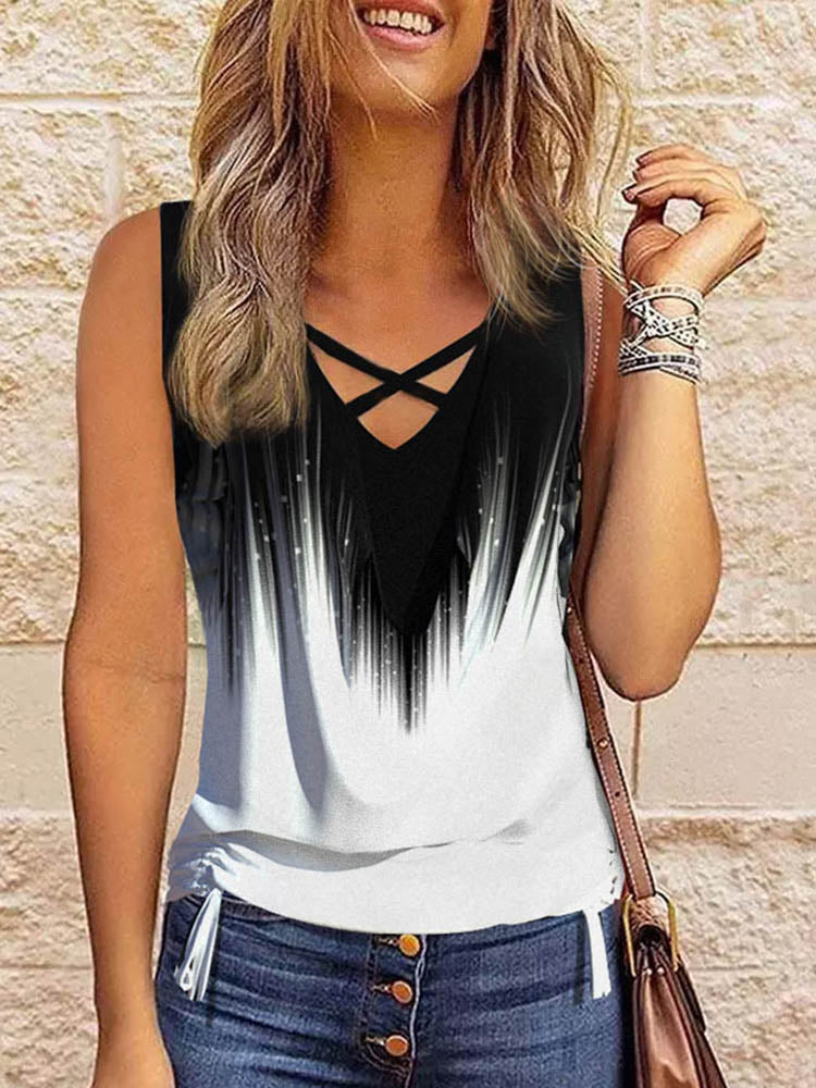 Criss-Cross Draped Drawstring Tank