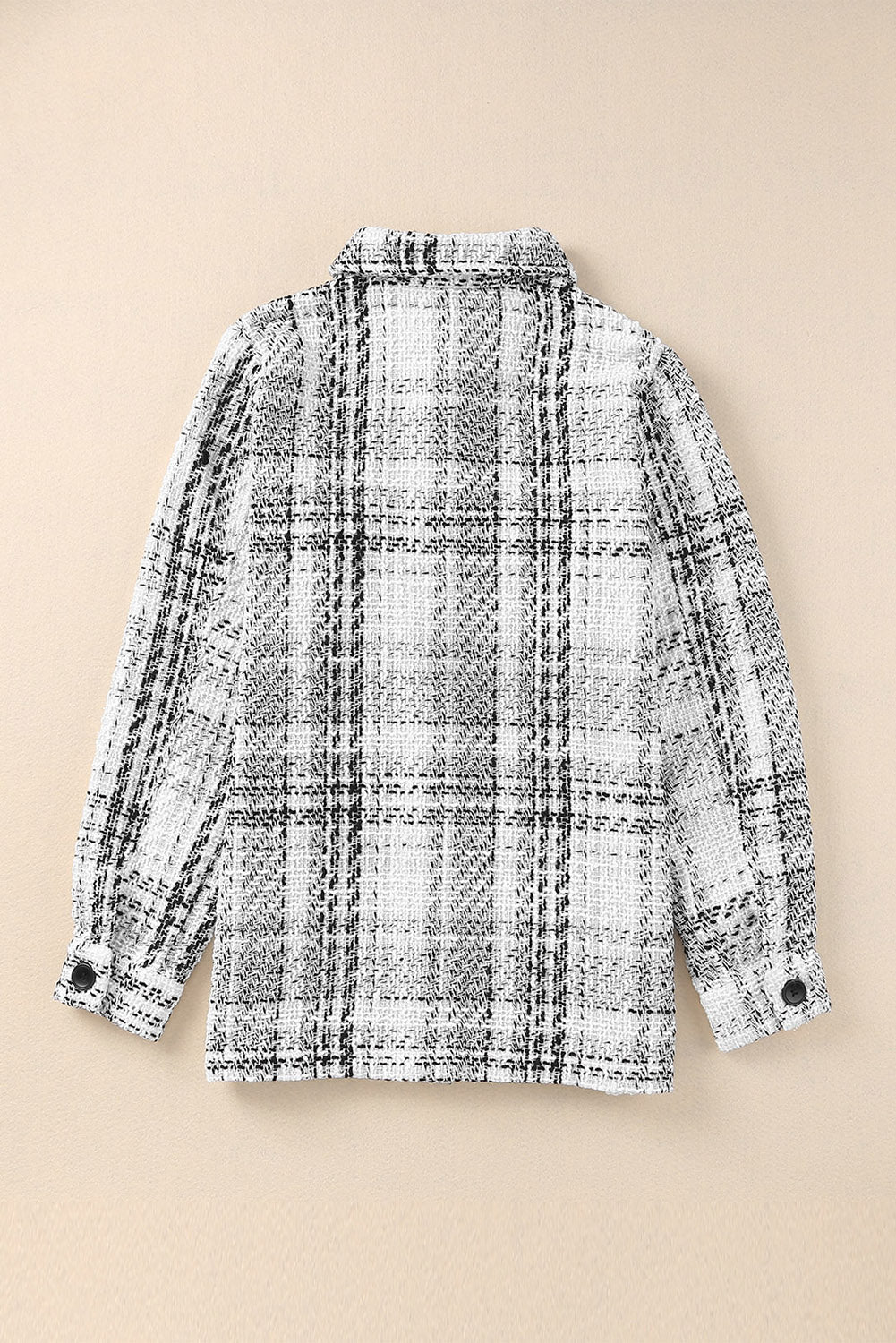 Plaid Pocketed Long Sleeve Shirt Jacket