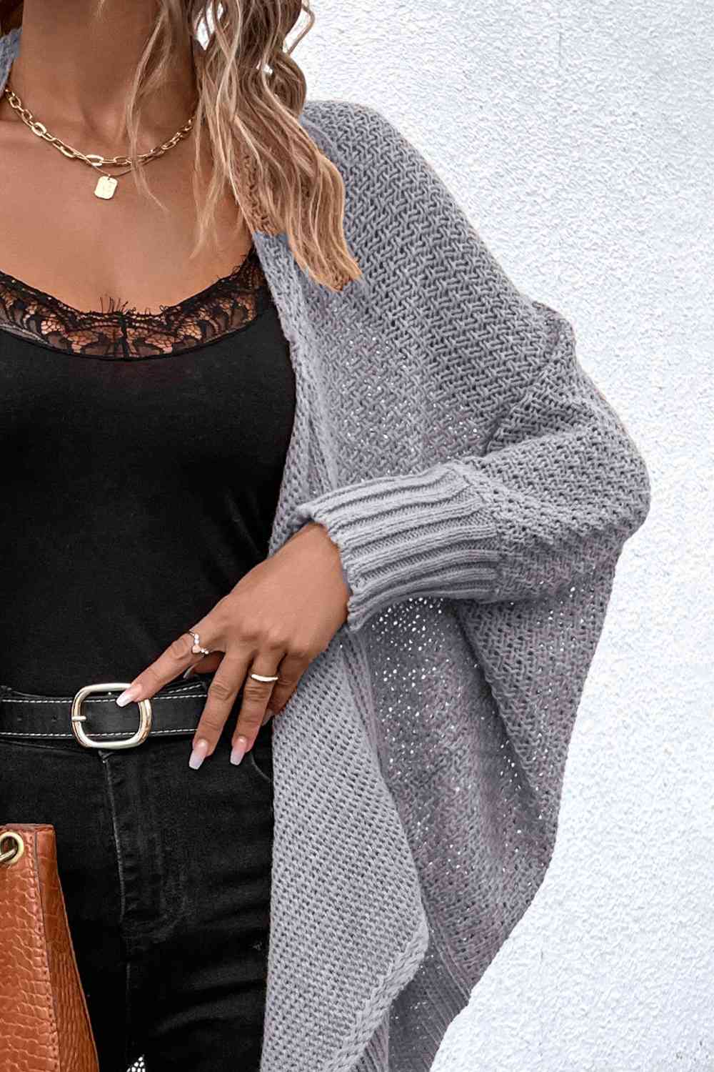 Open Front Dolman Sleeve Cardigan